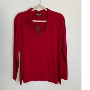 Renuar Buttery Soft Red Polo shirt‎ NWT size xl